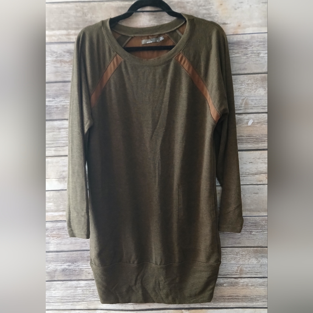 Prana Olive and Brown Knit Dress, Size S